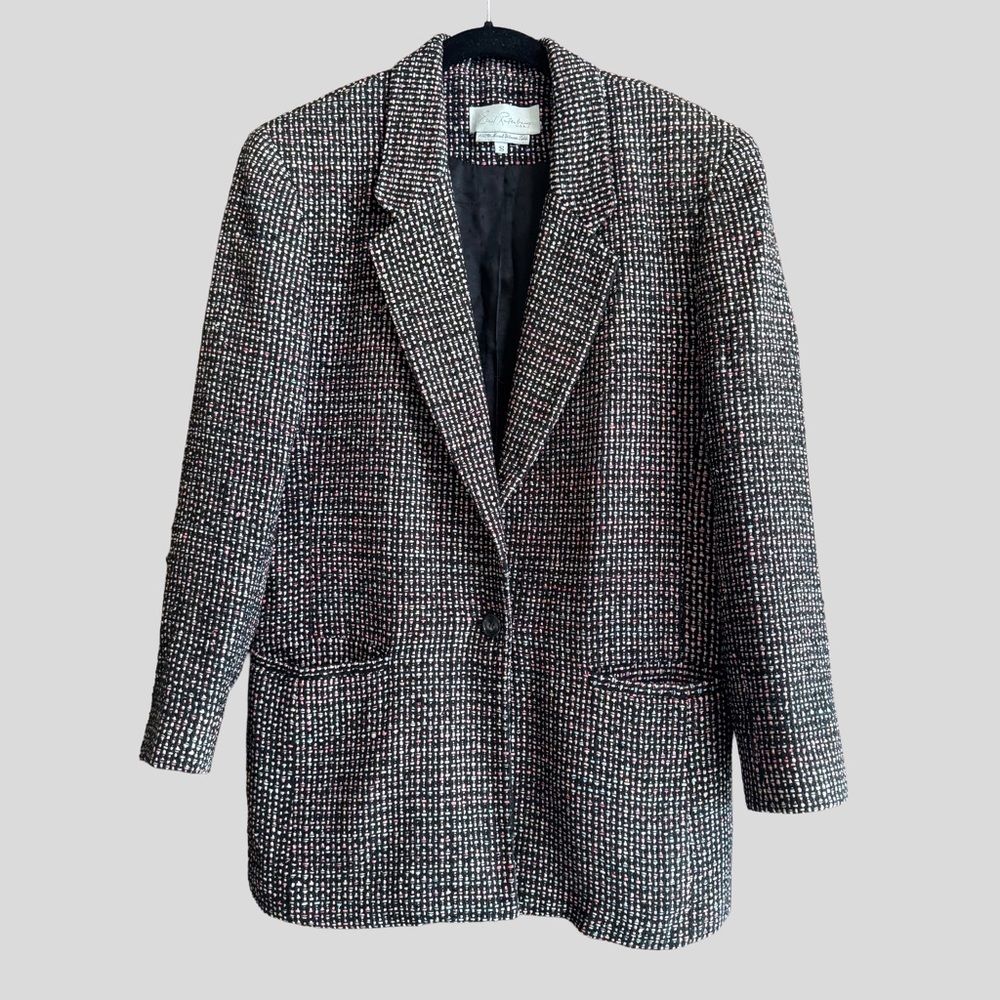 Vintage Emil Rutenberg USA Hand Woven Silk Blazer Jacket Size S